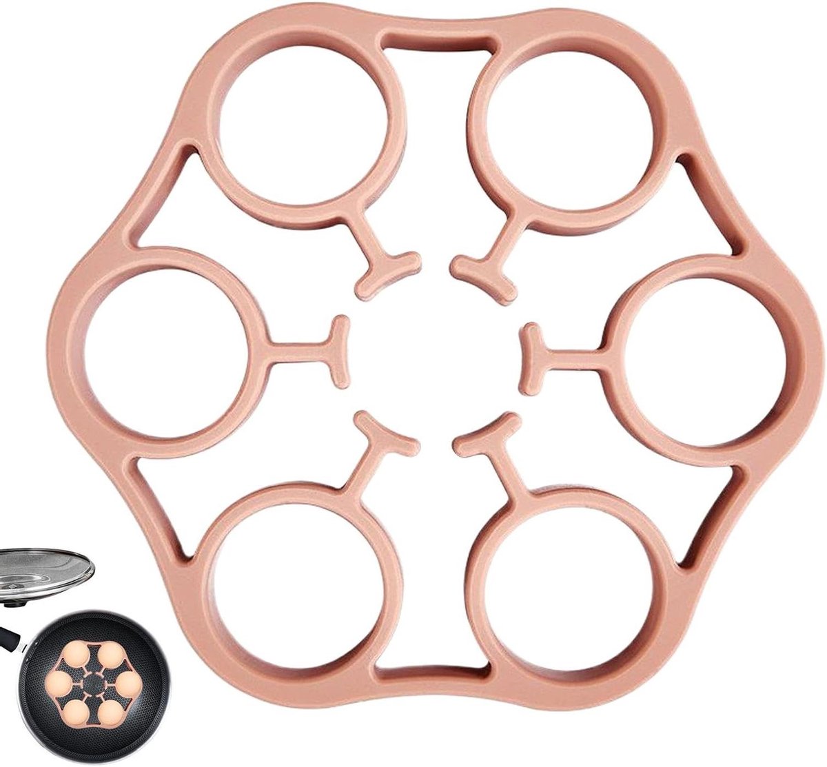 Eierrek voor Koken - Stoomrek Houder - Eieren Stomen - Hittebestendig Siliconen - 22 x 160 x 22 mm - Roze
