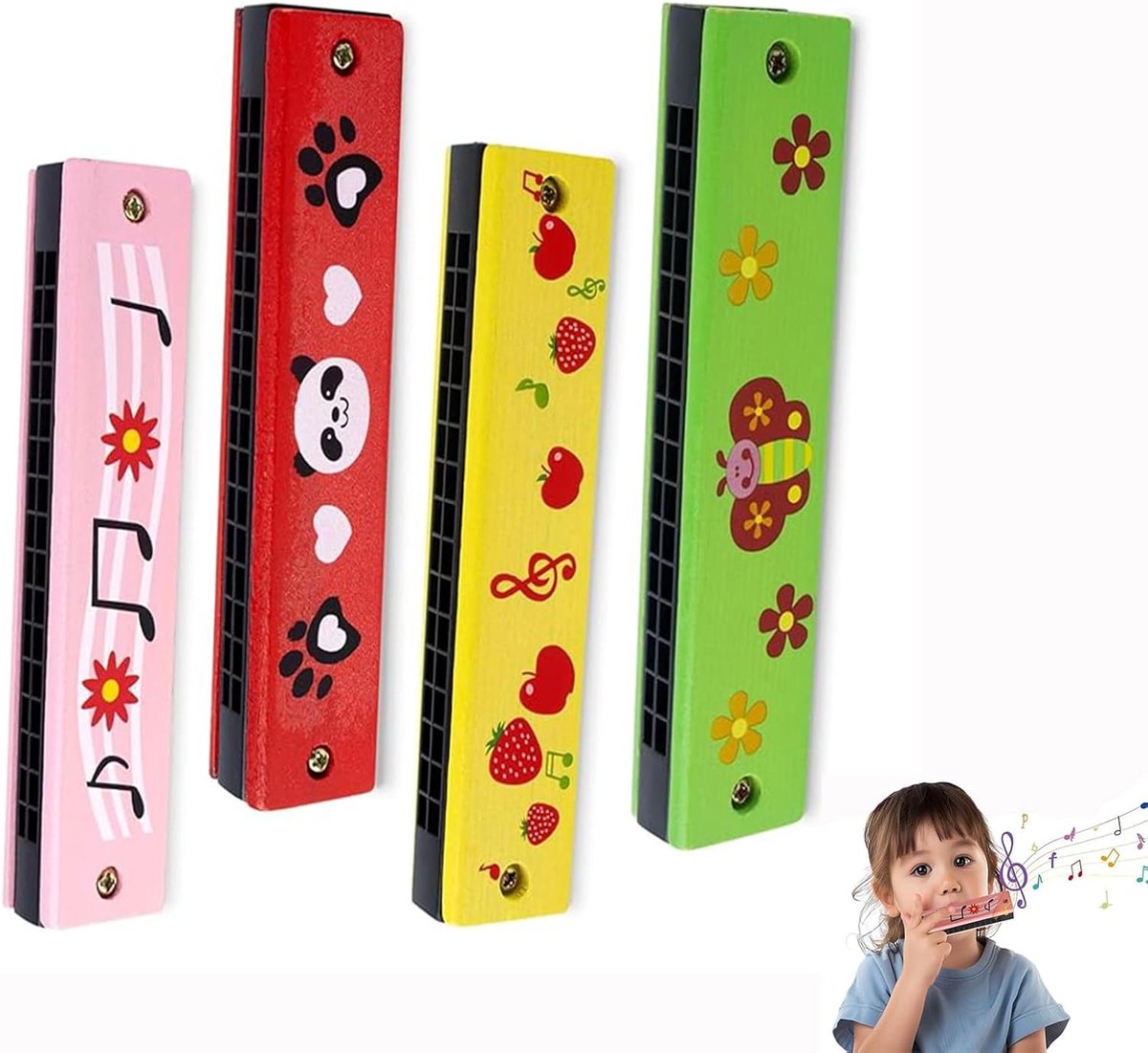 Harmonica kinderen - 4 stijlen lichtgewicht cartoon - dubbele rij van 16 gaten - SnelShoppen