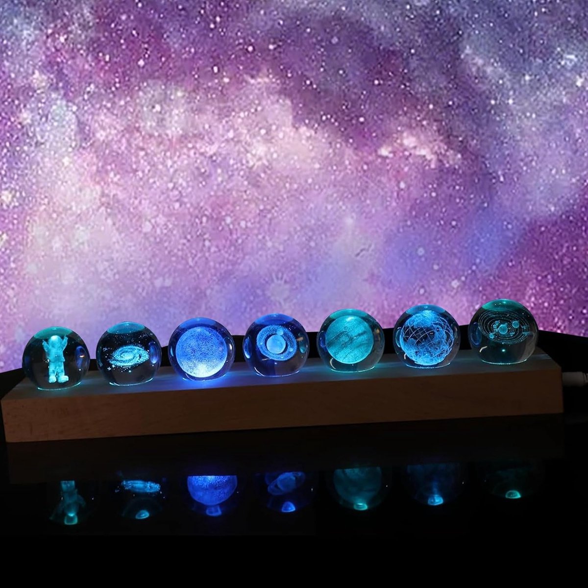 Kristallen Ballen 40mm - 7 Kleuren - LED Verlichting - Sterrenhemel Decoratie - SnelShoppen
