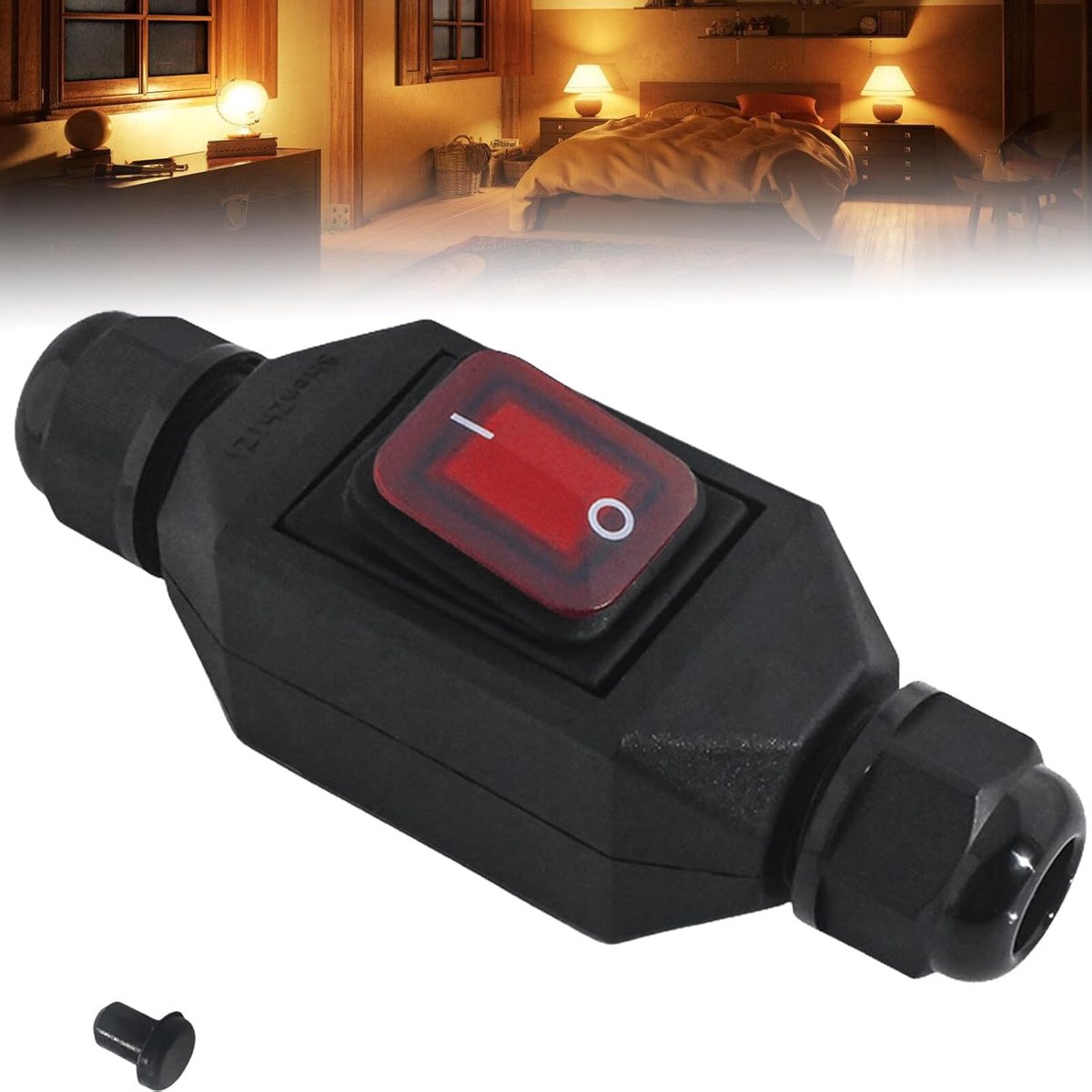 Inline schakelaar IP66 waterdicht - AC220V, 30A - drukknop en toggle switch - ideaal voor buitengebruik - SnelShoppen