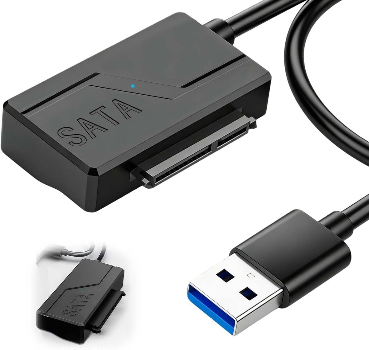 SATA naar USB 3.0 Adapter Kabel - Geschikt voor 2,5" en 3,5" SSD/HDD - Compatibel met Windows, Mac en Linux - SnelShoppen