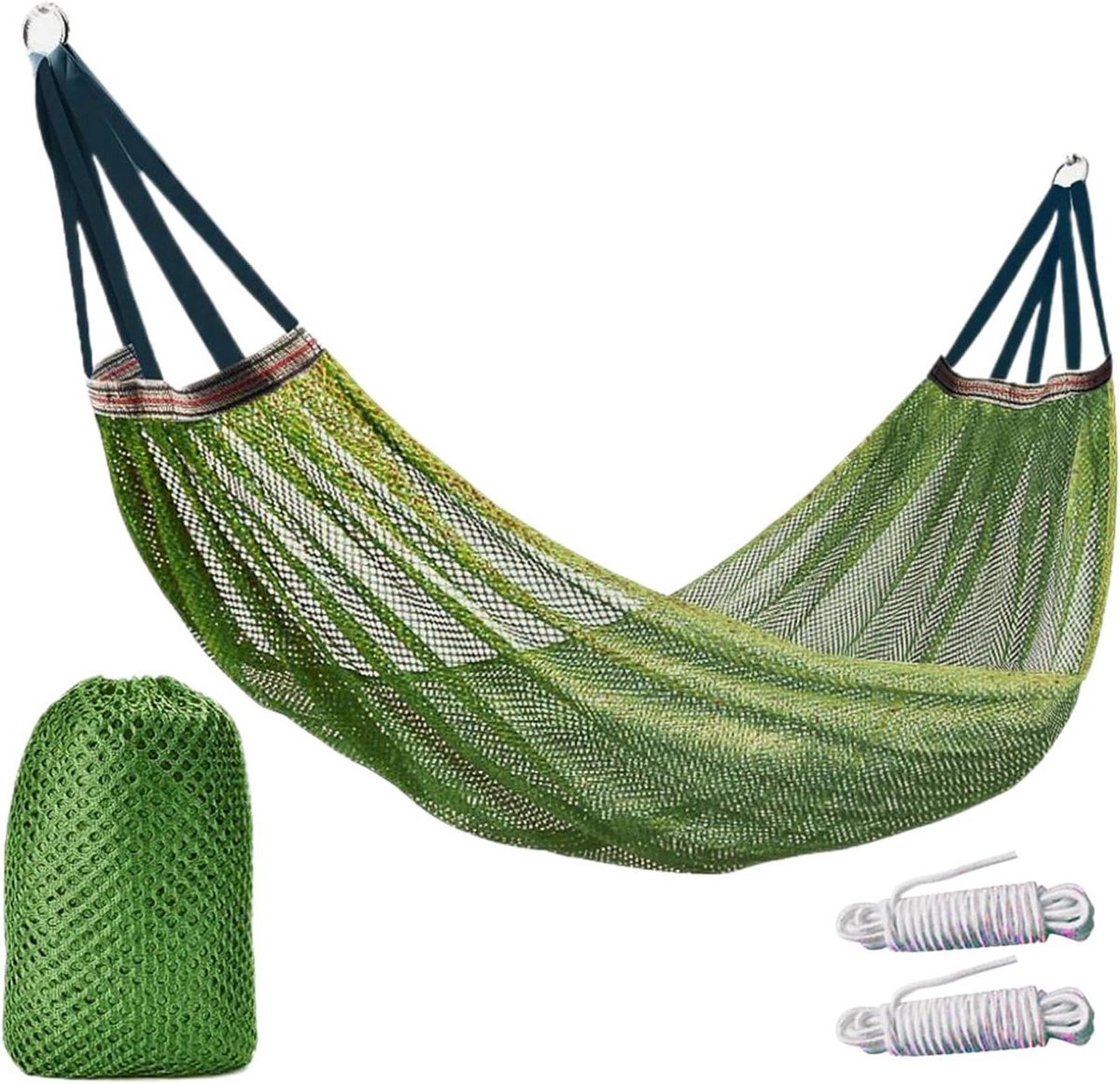 Outdoor Hangmat - Kampeerhangmat Boomschommel - Ontspannen in de natuur - Lichtgewicht en draagbaar - 260 x 130 cm - Legergroen