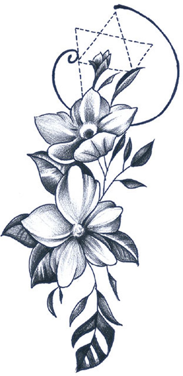 Tijdelijke tattoo bloemen whispering kuit 3 dagen