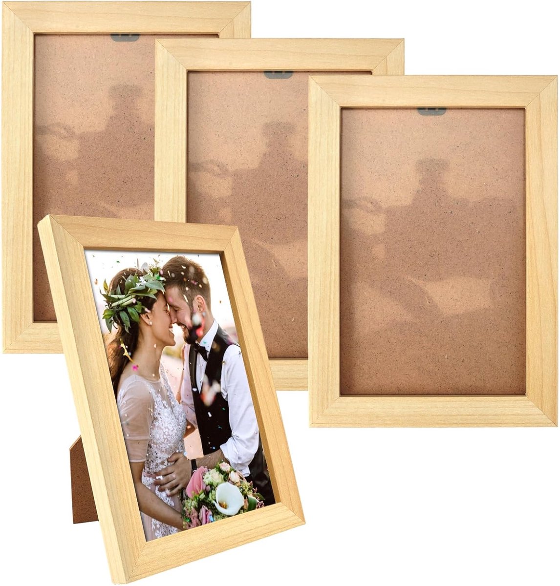 Houten Fotolijst 10x15 cm - MDF Frame - Natuurhoutkleur - Voor Thuis en Kantoor - SnelShoppen