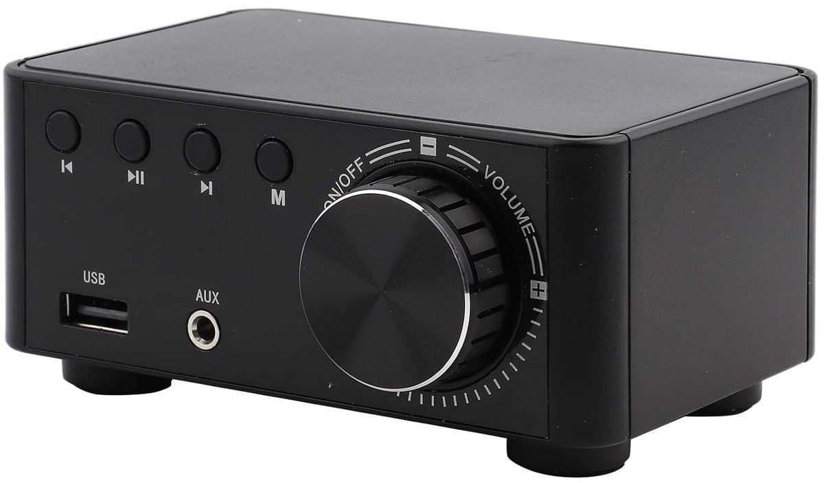 Bluetooth 5.0 stereo versterker - mini Hi-Fi geïntegreerde versterker - 50W x 2 met bas- en treble-regeling - SnelShoppen
