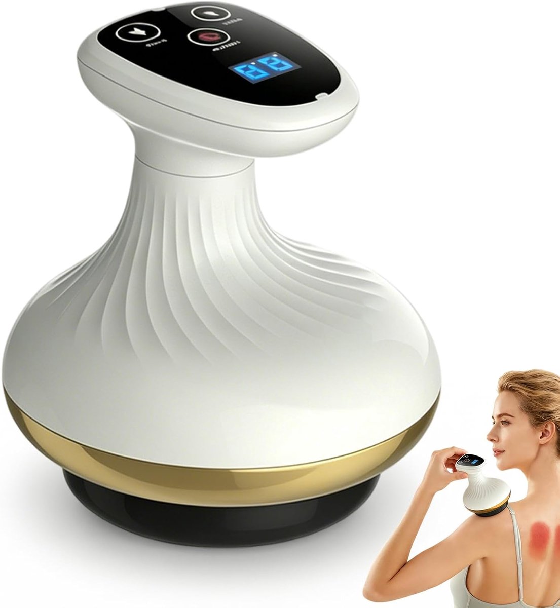 Gua Sha elektrische 4-in-1 massageapparaat - cellulitis-massage - vacuümtechnologie - verstevigt de huid - SnelShoppen