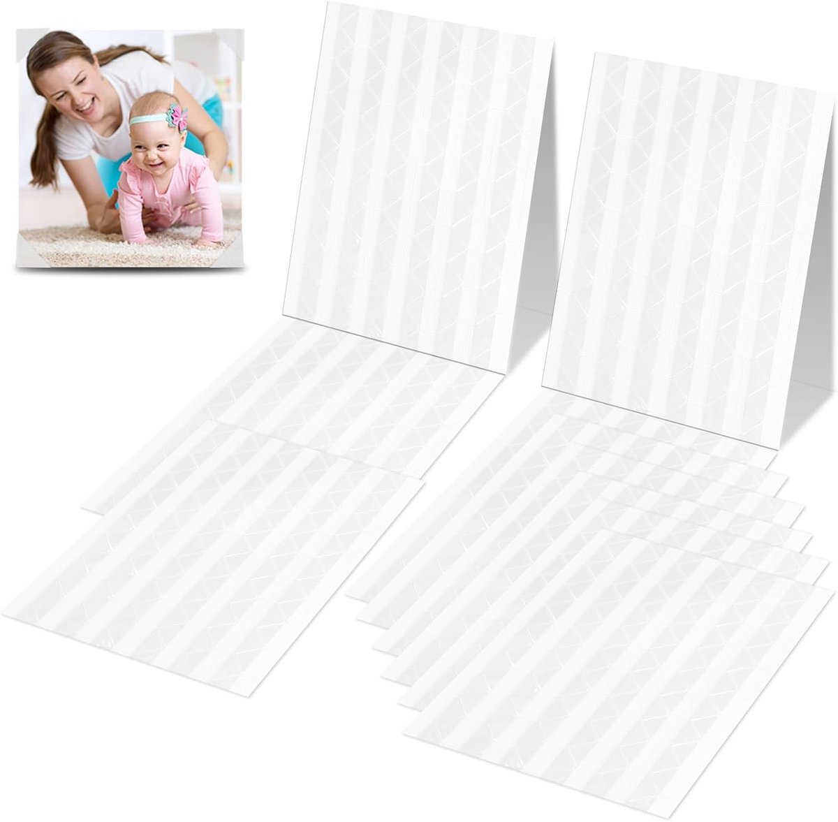 Zelfklevende fotohoeken 1020 stuks - transparant - voor scrapbooking en fotoalbums - eenvoudig te gebruiken - SnelShoppen
