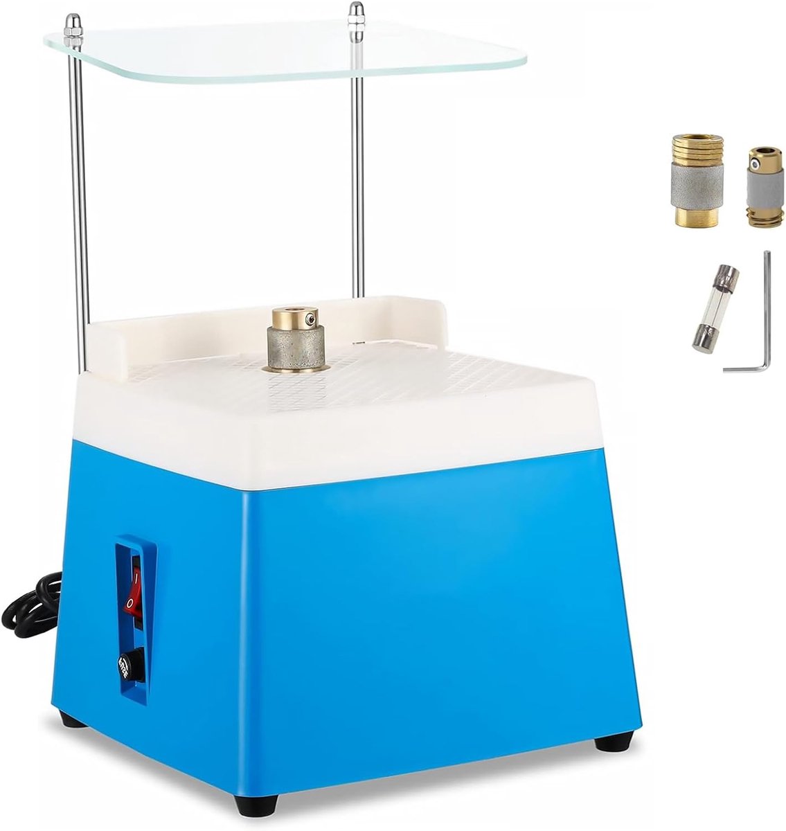 Glas slijpmachine 4200RPM - 2 diamant slijpstenen - geschikt voor glas, keramiek en sieraden - SnelShoppen