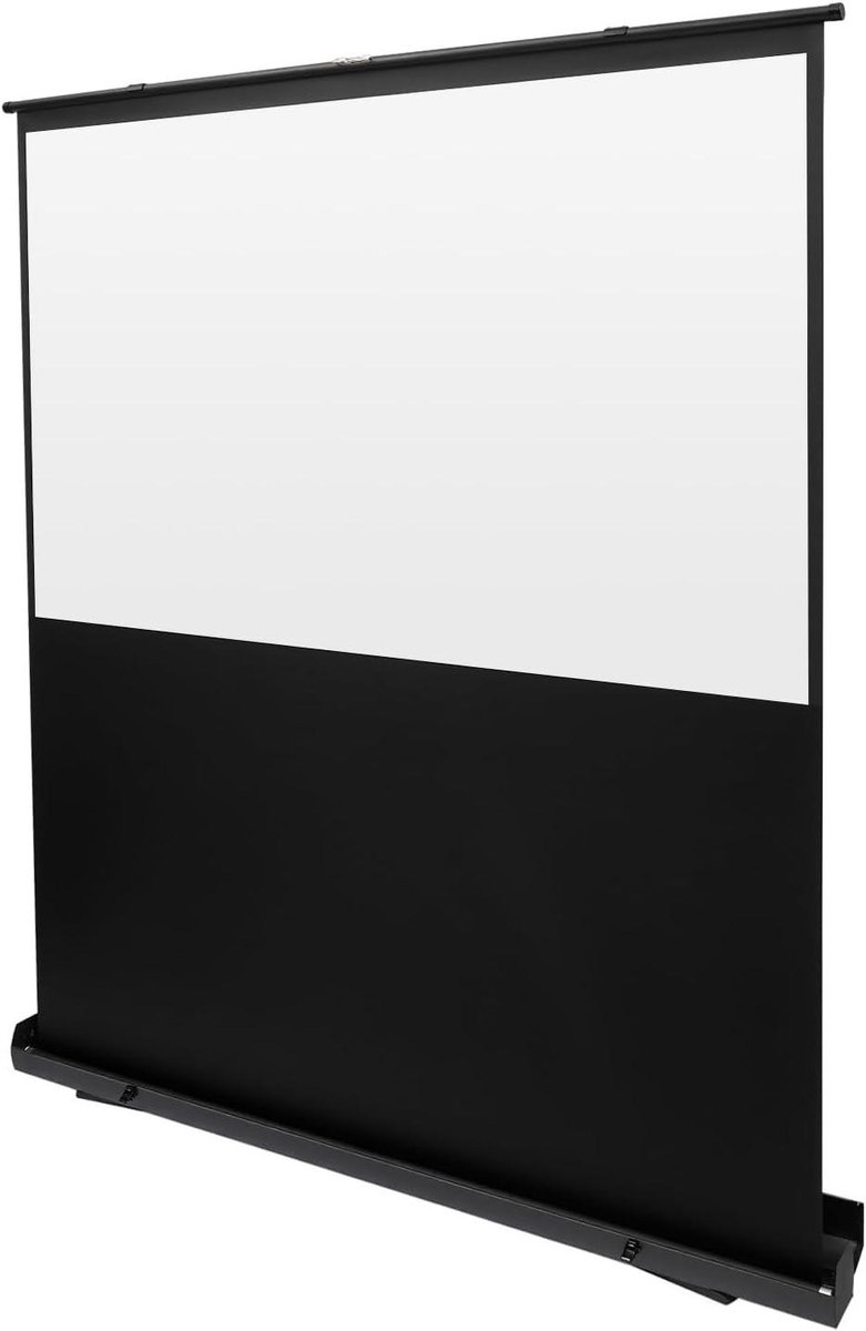 Projectiescherm Vloer - Draagbaar Scherm - Thuisbioscoop Creëren - Zelfvergrendelend Systeem - 80 inch 16:9 - Zwart