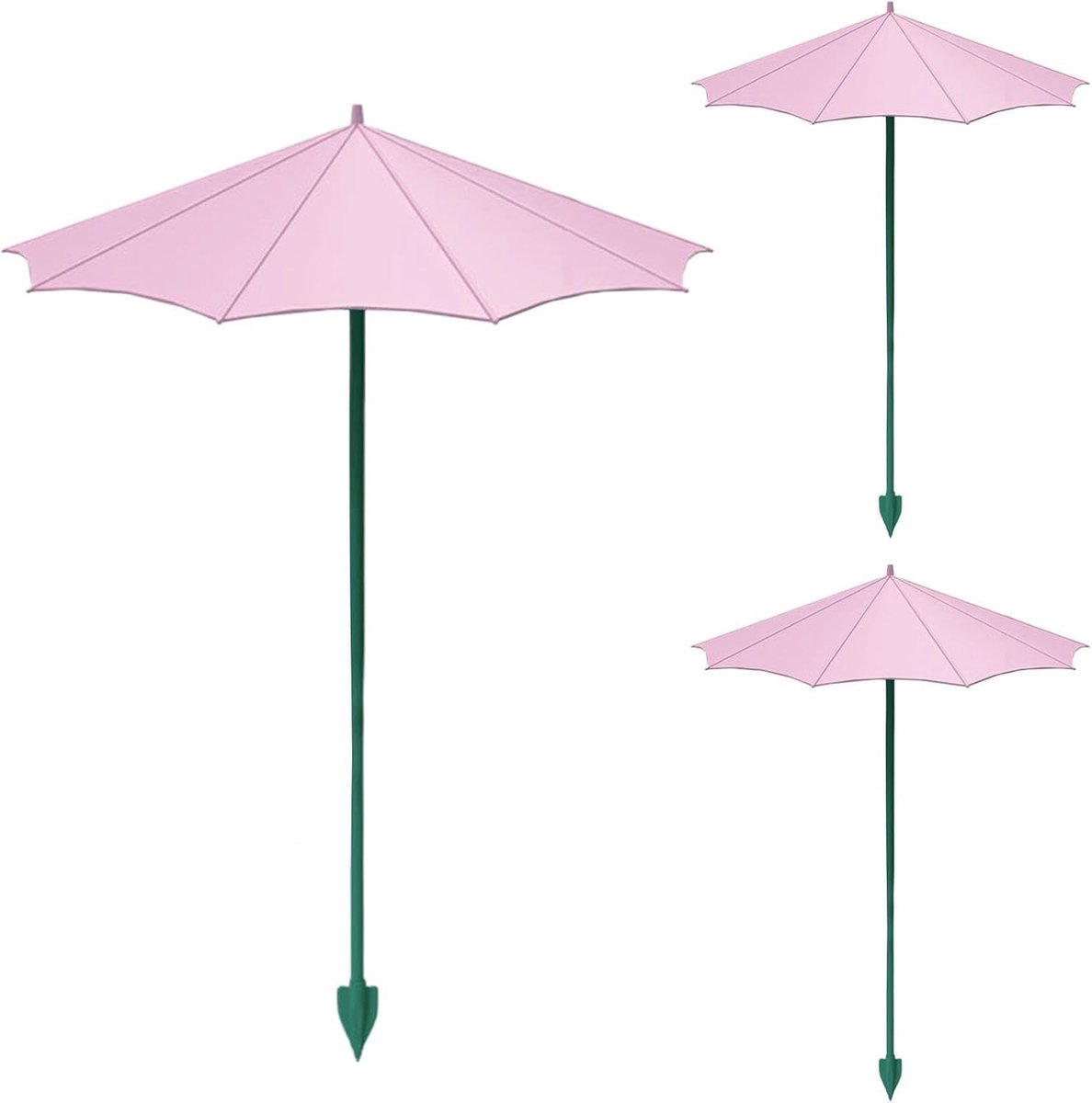 Plantenparaplu Set - Zonnescherm Tuin - Planten Beschermen - Met Paal - 26.5 cm - Wit