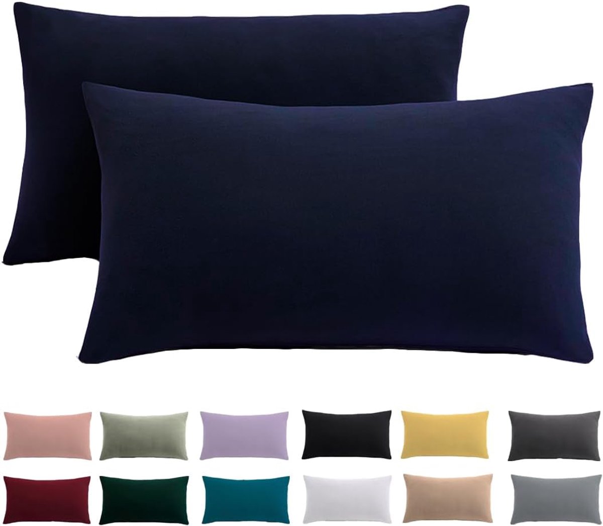 Sloop 40 x 60 cm - Set van 2 - Blauw Microvezel - Niet strijkvrij en kreukvrij - SnelShoppen
