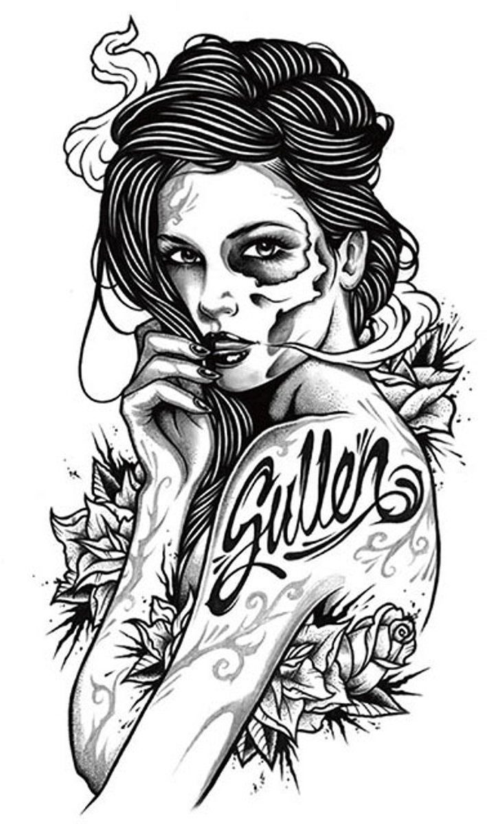 Tijdelijke tattoo gezicht sullen 3 dagen