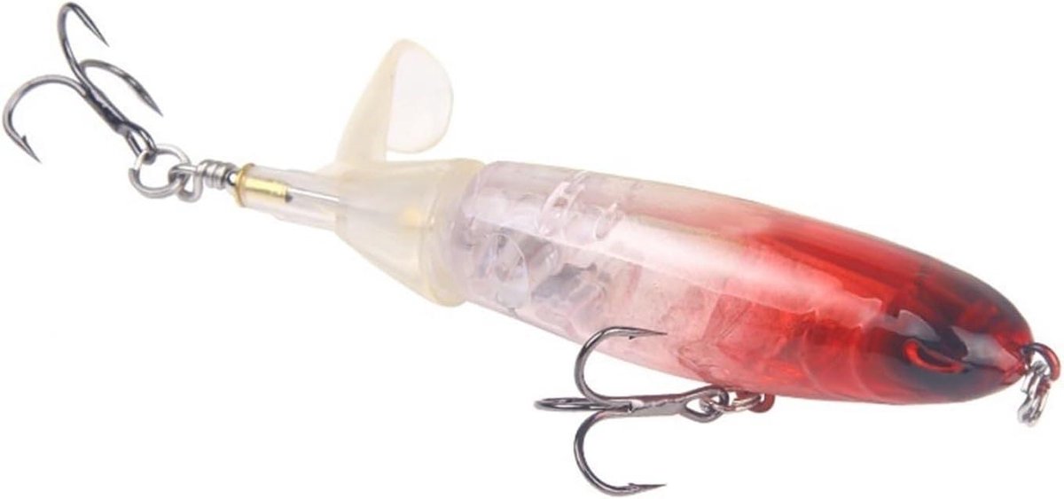Whopper Popper Kunstaas - Topwater Lokaas Plopper - Vissen Op Zeebaars - Zachte Roterende Staart - 10 cm - One Color