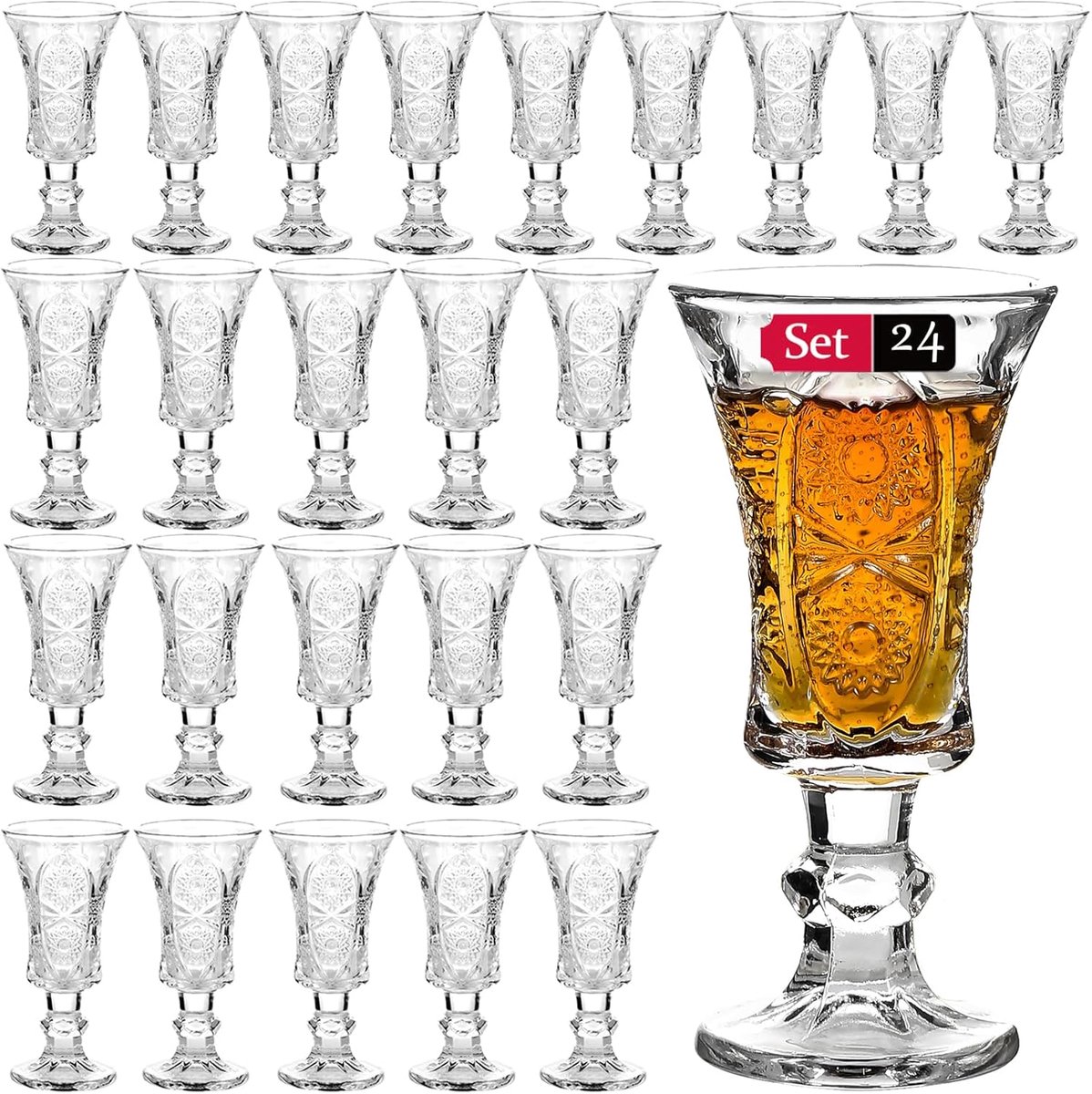 Sherry glazen set van 12 - 45ml helder glas - stevige basis - perfect voor sterke dranken - SnelShoppen