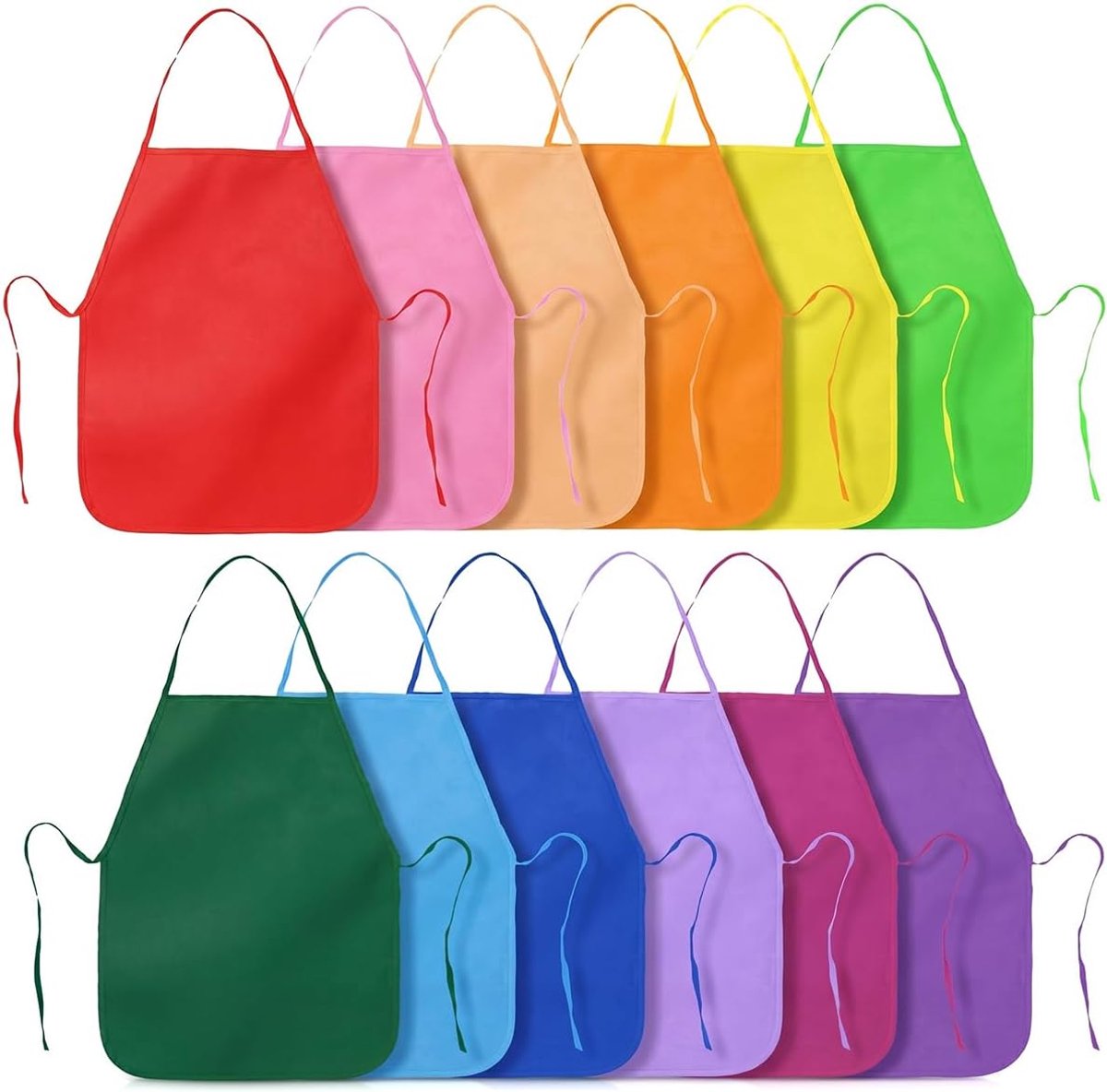 Kinder schorten 12 stuks - 38x48 cm - waterdicht non-woven stof - bescherming bij schilderen - SnelShoppen