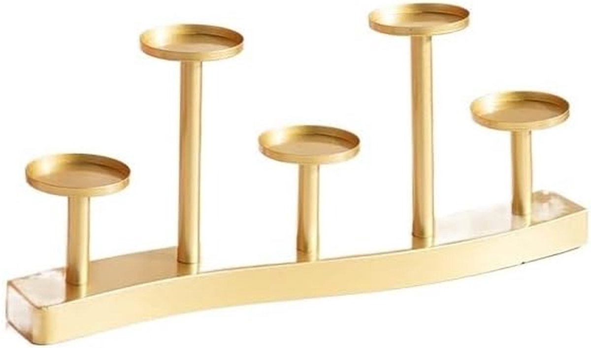 Kandelaar Kaarsenhouder - Kaars Standaard Decoratie - Romantisch Diner - Minimalistisch Ontwerp - 32 cm - Goud