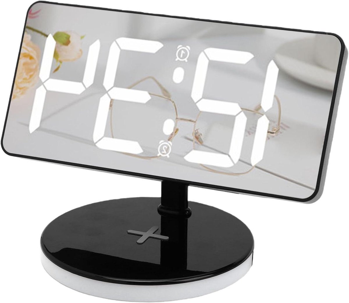 Digitale Wekker - Nachtkastje Klok - Wakker Worden - Draadloos Oplaadstation - 7.3 Inch Scherm - Zwart