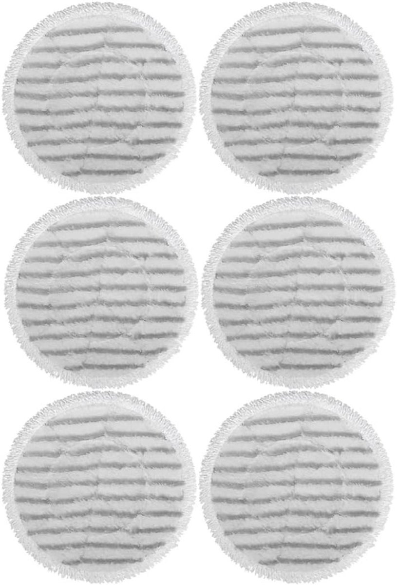 Vervangende Stoom Mop Pads - Dweil Pads Schoonmaak Pads - Vloeren Schoonmaken - Roterende Power Pad - 6 Stuks - Wit
