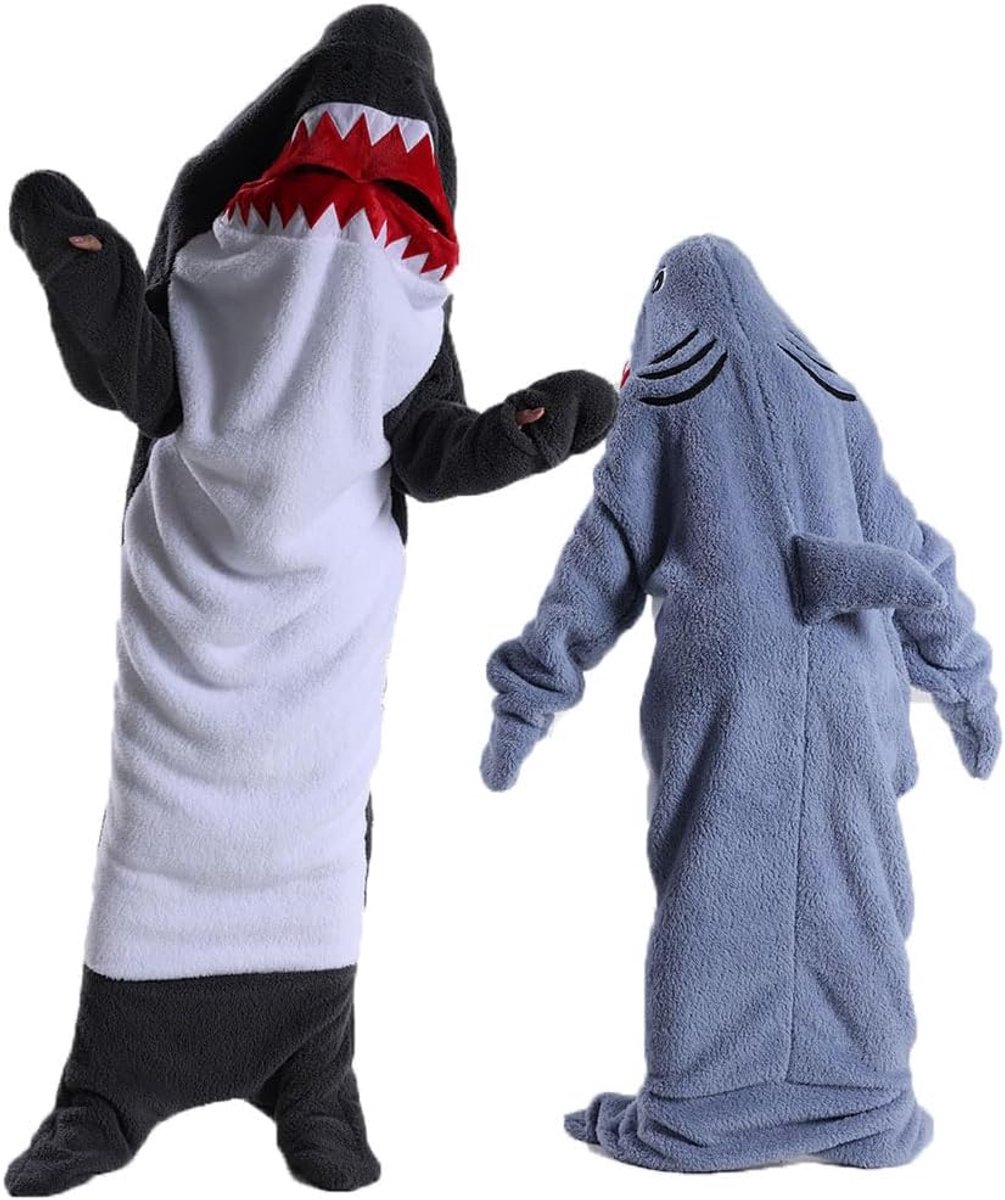 Shark Blanket Wearable - superzachte fleece - cosplayshark kostuum - perfect voor knusse avonden - SnelShoppen