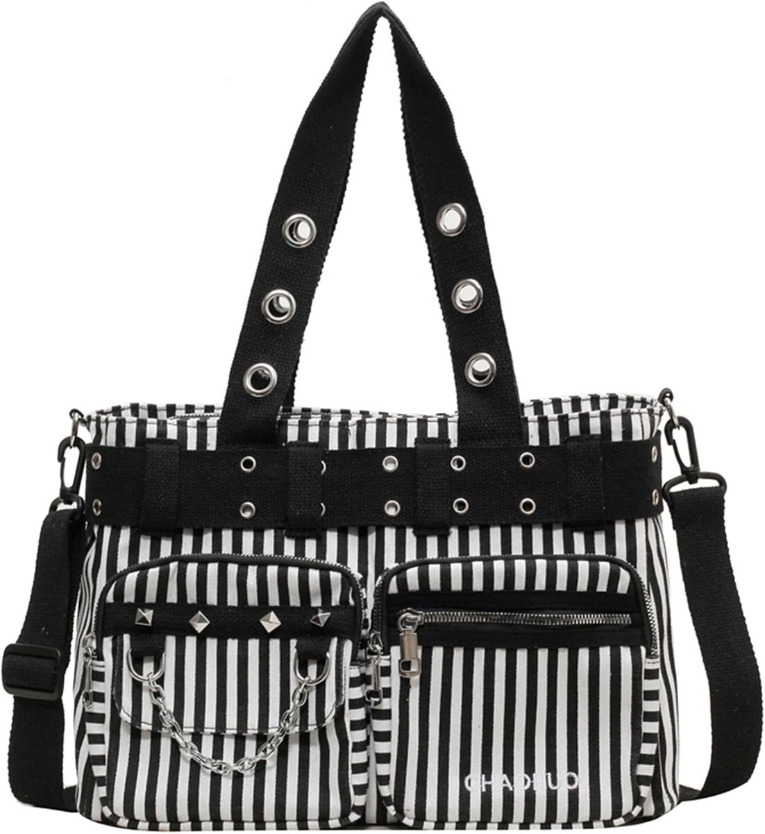 Tote bag voor vrouwen groot - gothic stijl - met doodshoofd - perfect voor werk en reizen - SnelShoppen
