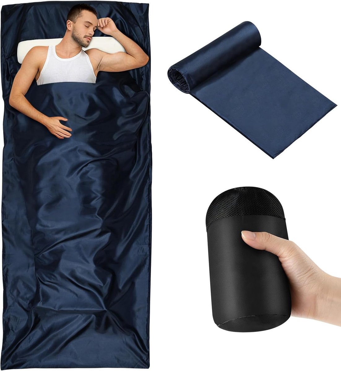 Slaapzak ultralicht 90x220 cm - microvezel - compact en dun - ideaal voor backpacken - SnelShoppen
