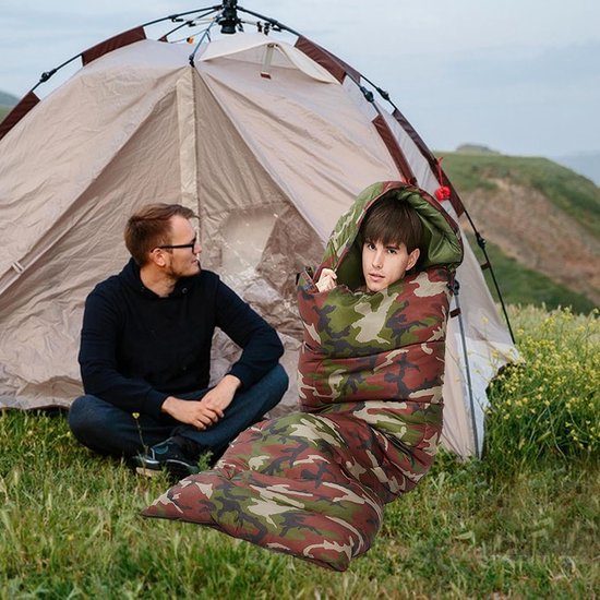 Camping Slaapzak - Lente Herfst Slaapzak - Kamperen en Buiten - Lichtgewicht en Warm - 210 x 75 cm - Uniek van Camping — afbeelding 3