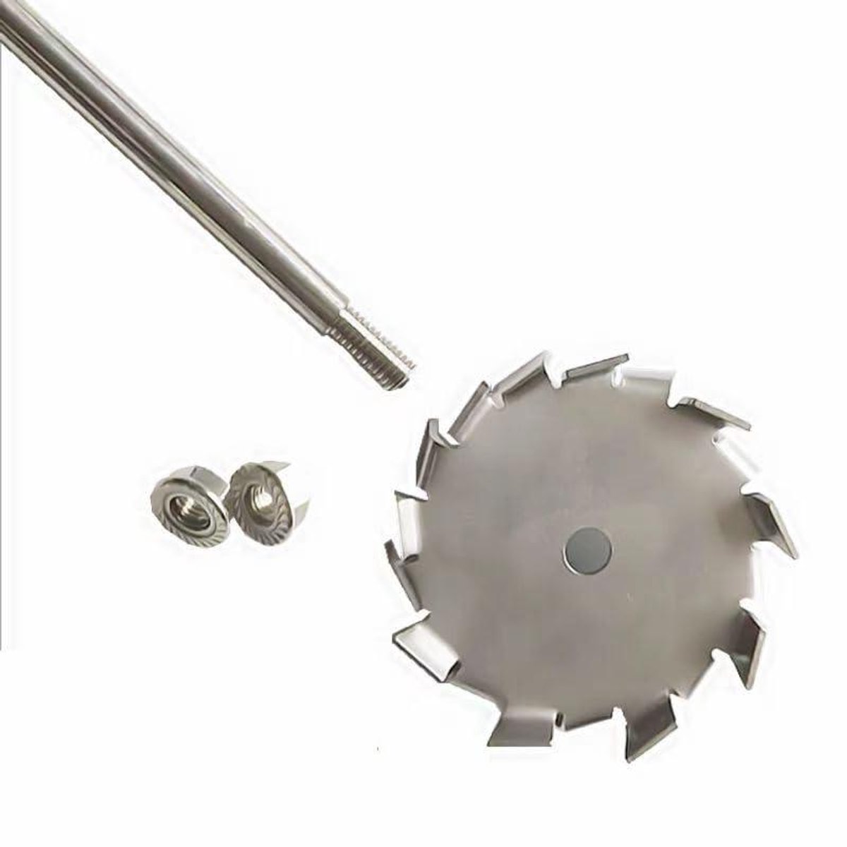 Roerstaaf RVS - Dispersieschijf Mengstaaf - Laboratorium Mengen - Zaagtand Ontwerp - 60mm - Zilver