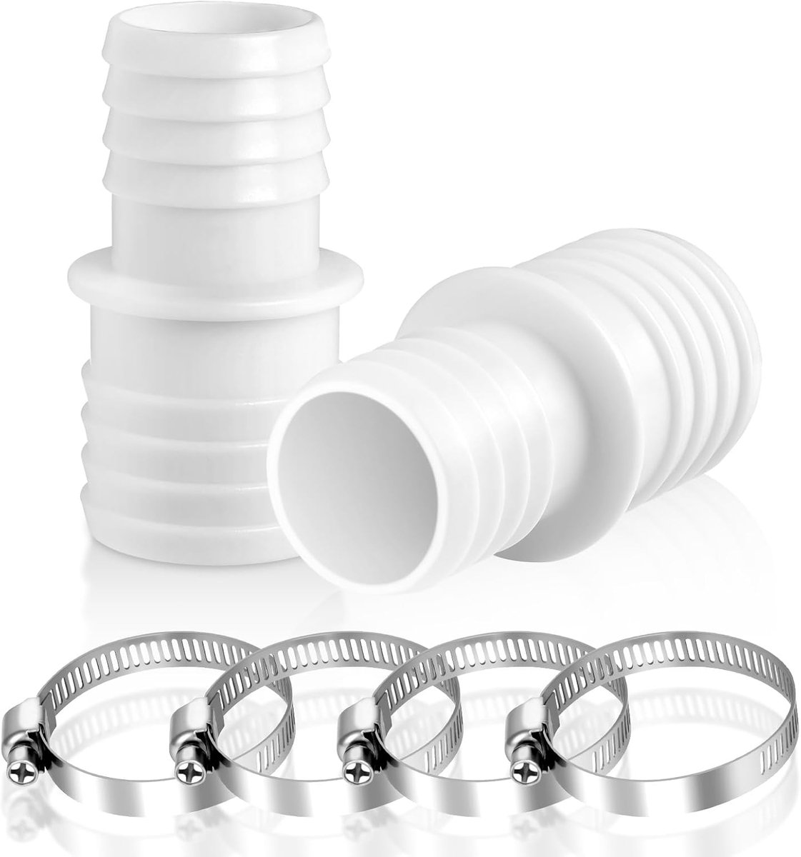 Hose fittings 32-38mm - kunststof met roestvrijstalen klemmen - goede afdichting - ideaal voor zwembad en wasmachine - SnelShoppen
