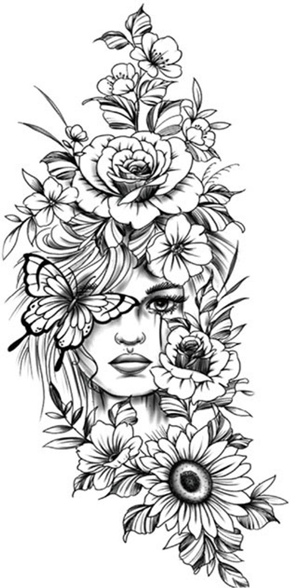 Tijdelijke tattoo bloemen flora 3 dagen