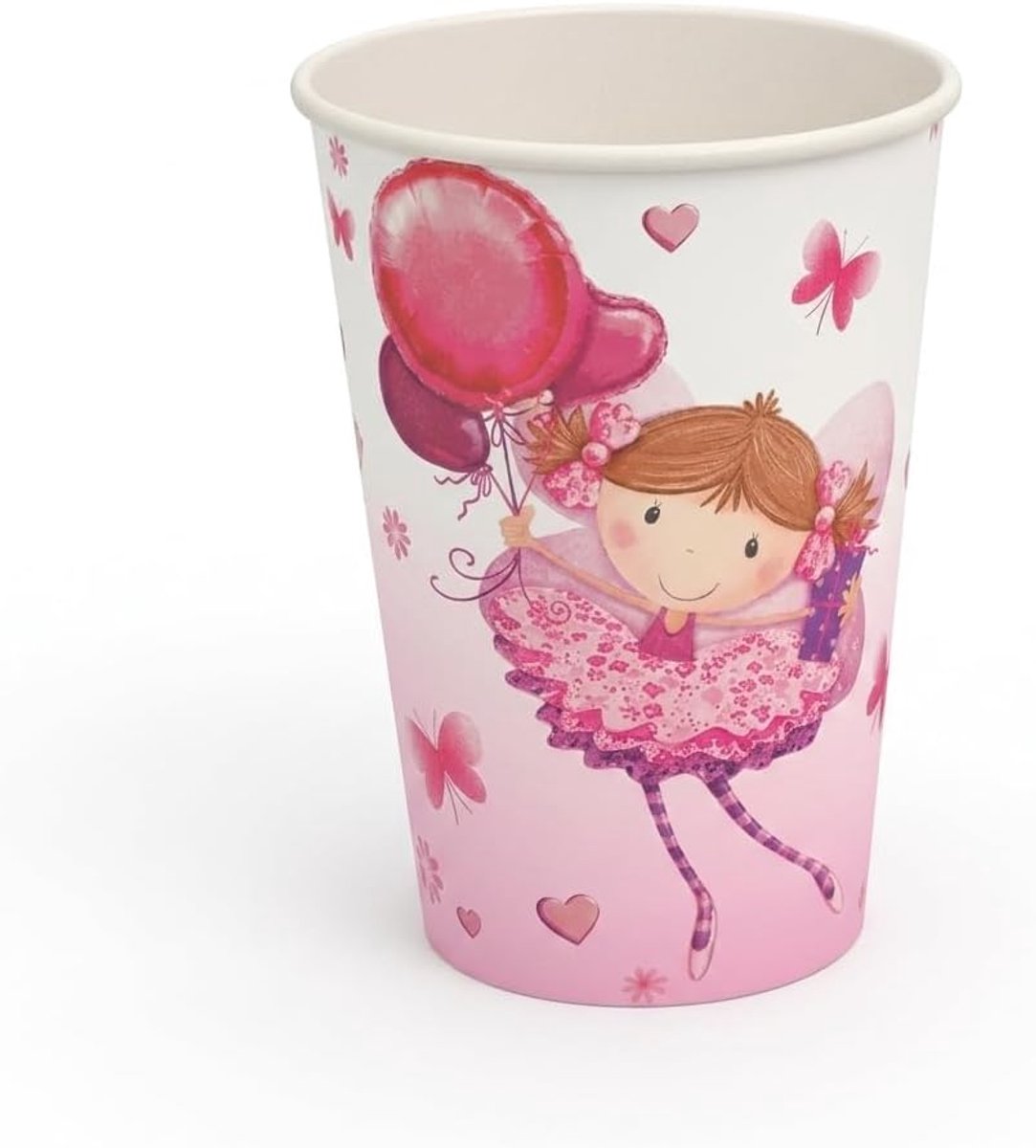 Papieren bekers 200 ml - ballerina - plasticvrij - feestelijke bekers voor kinderverjaardag - SnelShoppen