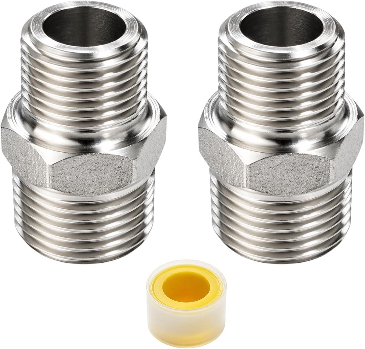 Doppelkoppeling reducer 1/2" naar 3/8" - RVS - voor pijp- en slangverbindingen - duurzaam en corrosiebestendig - SnelShoppen