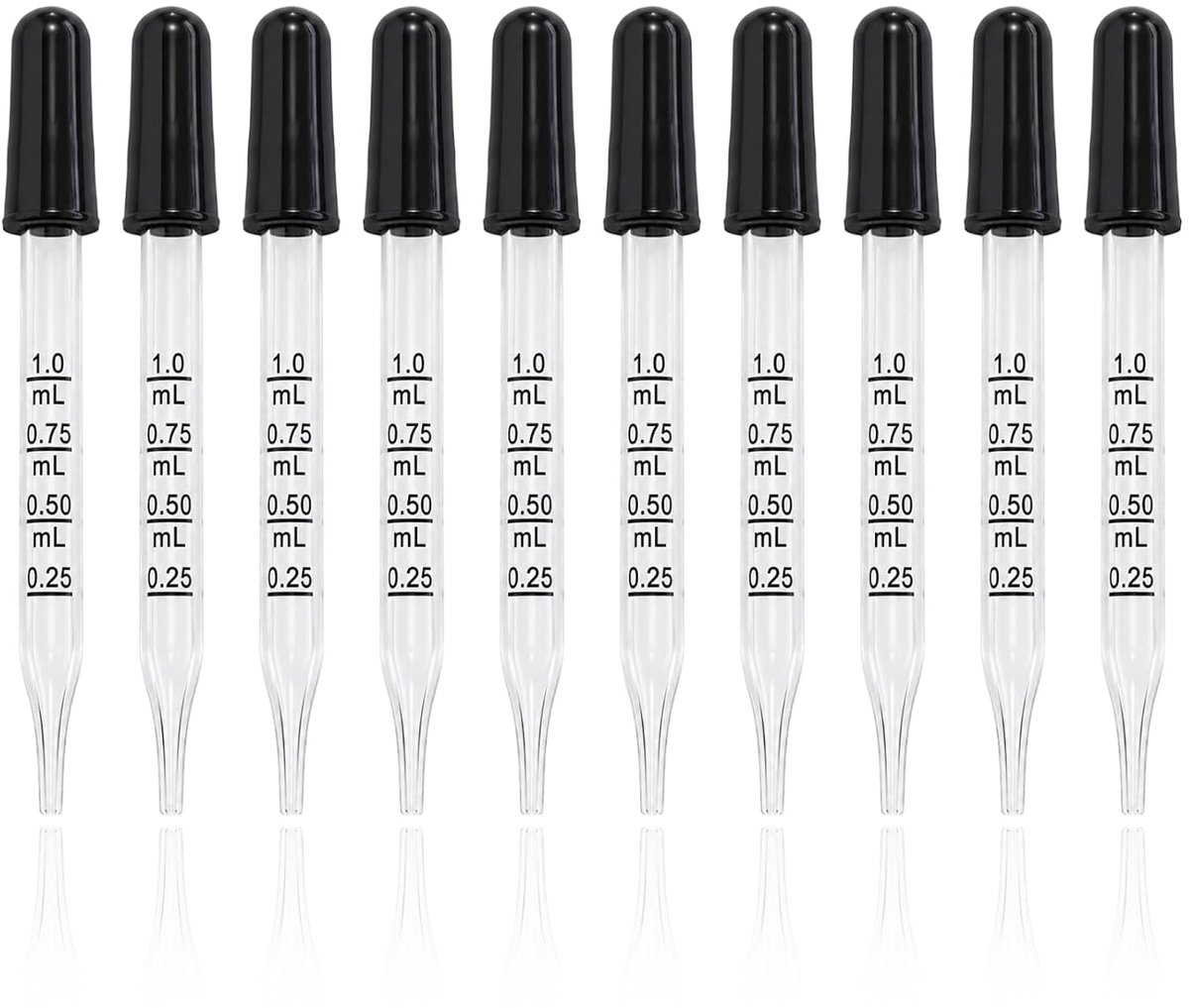 Glas Pipette 1.0 ml - Siliconen Dopper - Met Schaal - Voor Nauwkeurig Meten - SnelShoppen