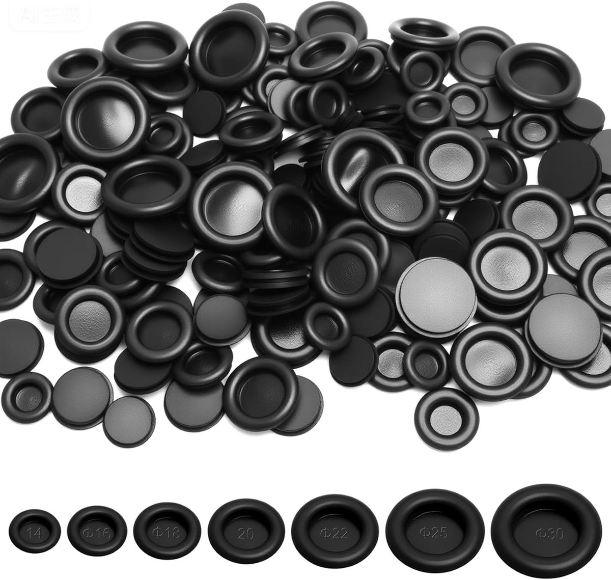 Rubber afsluitdoppen set - 200 stuks in 7 maten - waterdicht - ideaal voor kabeldoorvoer - SnelShoppen