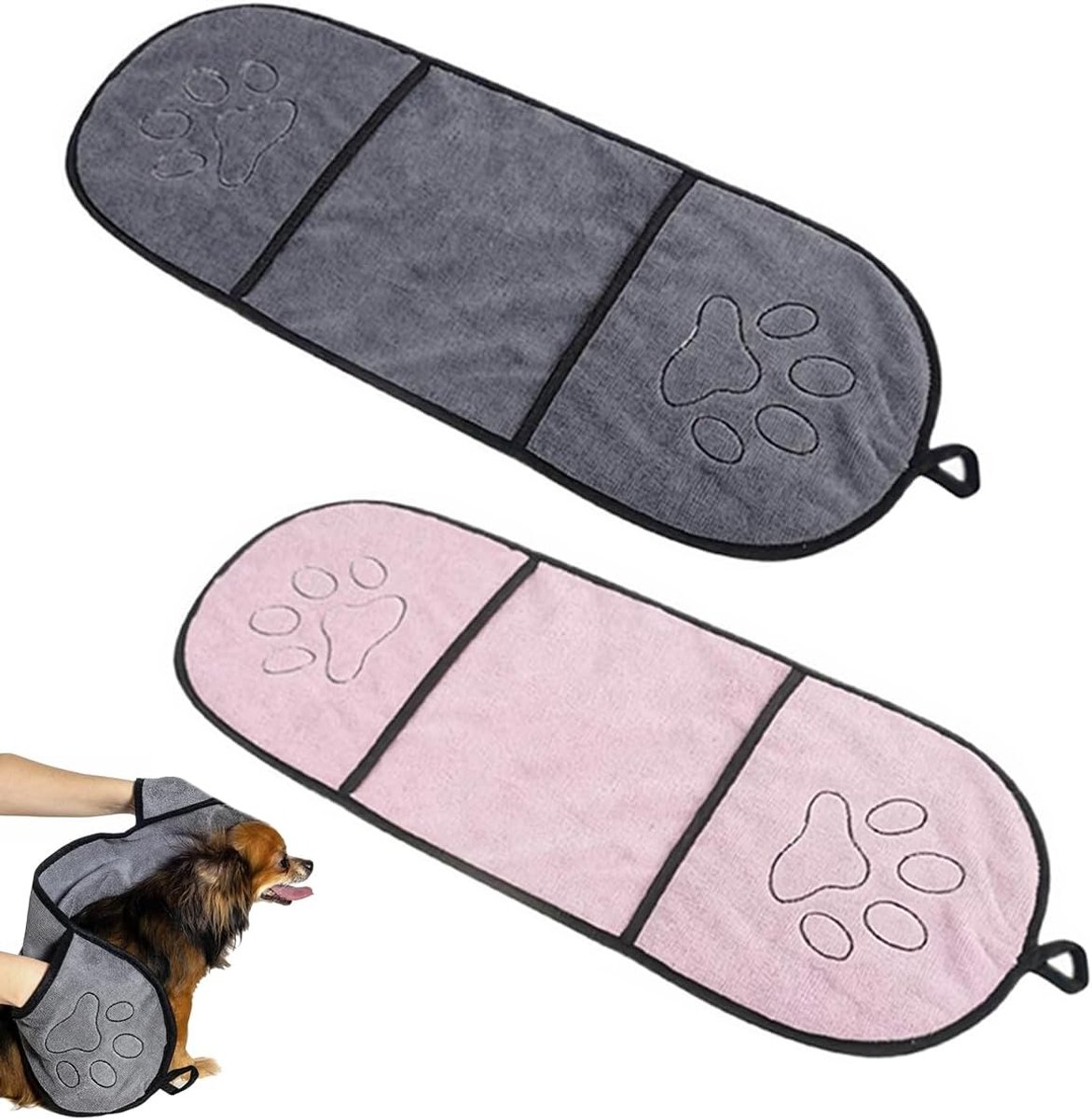 Microvezel handdoeken voor honden 60 × 23cm - sneldrogend - ultra-absorberend - ideaal na het baden - SnelShoppen