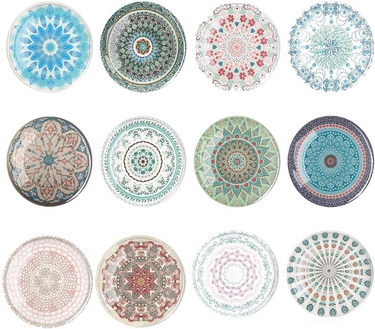 Magneten voor koelkast - 12 kleurrijke glazen cabochons - decoratief en sterk - voor foto's en notities - SnelShoppen