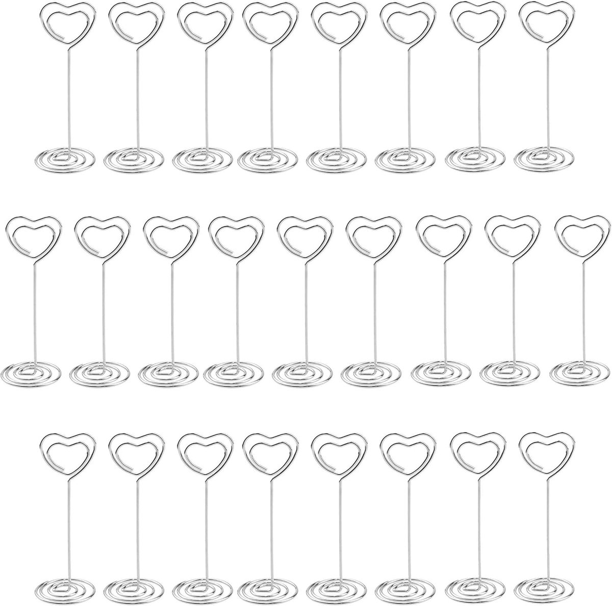 Memo clip houder 25pcs - metalen fotohouder - hartvormige standaard - ideaal voor bruiloften - SnelShoppen