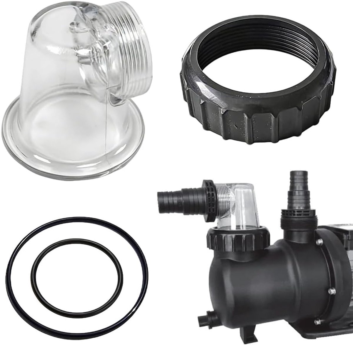 Pool circulatiepomp - Transparante pre-filter deksel - Inclusief O-ring en afdichtingen - SnelShoppen