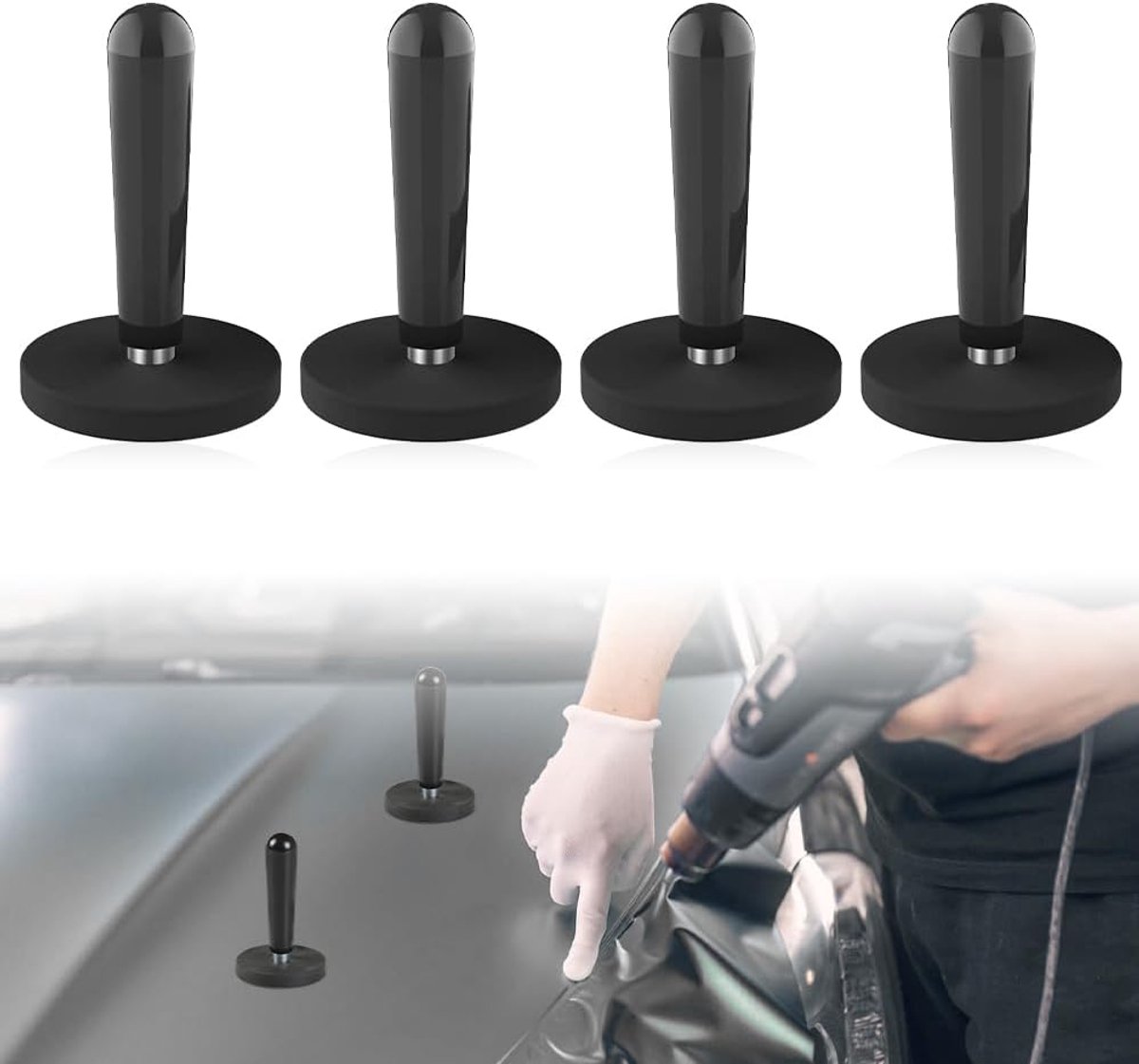 Car Assembly Magnet - 4 Stuks Magnetische Houder - Kunststof Handvat - Ideaal voor DIY Car Wrapping - SnelShoppen