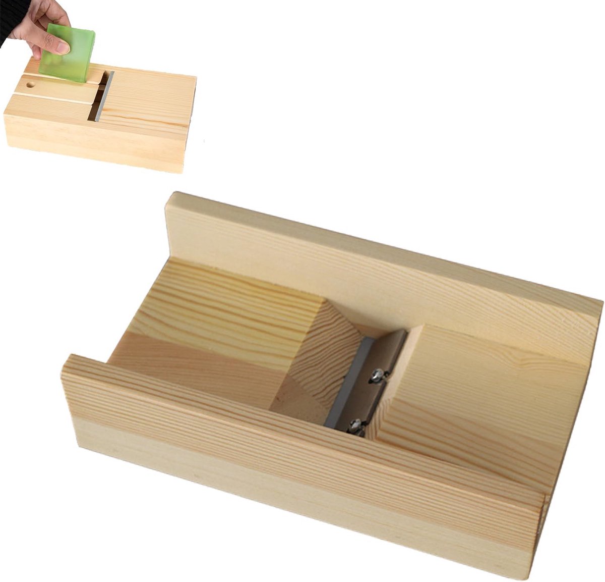 Zeepsnijder ladebox - multifunctioneel hout - geschikt voor zeep en kaarsen - eenvoudig snijden - SnelShoppen