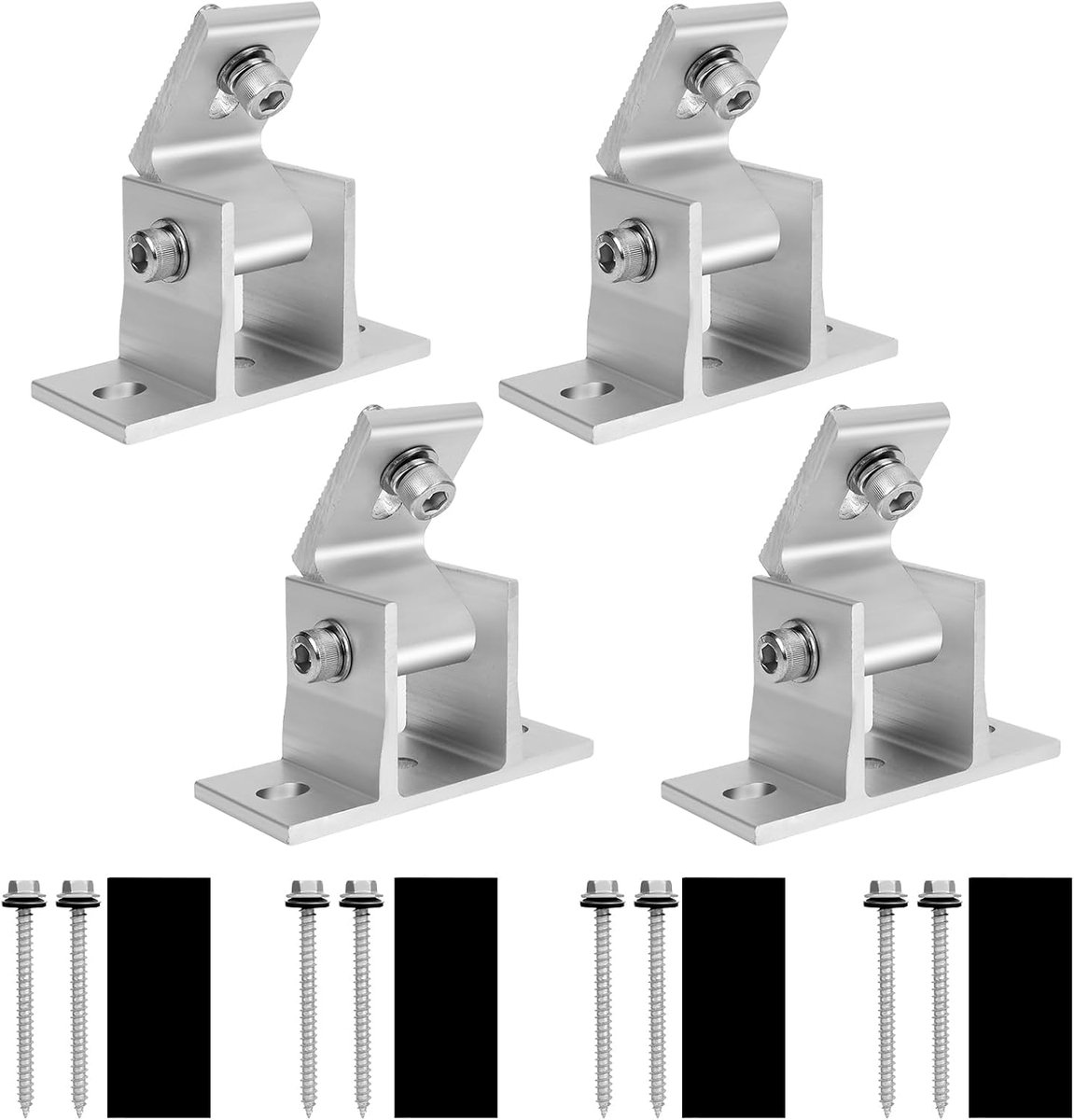 Zonnepaneelhouder 4 stuks - Aluminium - Verstelbaar 10-60° - Maximaliseer zonlichtopname - ShopVlot