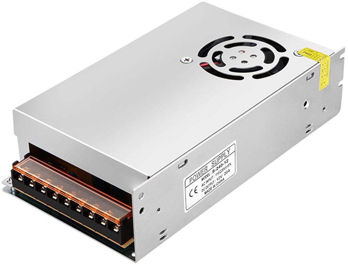Schakelvoeding 12V 20A 240W - Compacte adapter - Verstelbare uitgangsspanning - Ideaal voor 3D-printers - ShopVlot