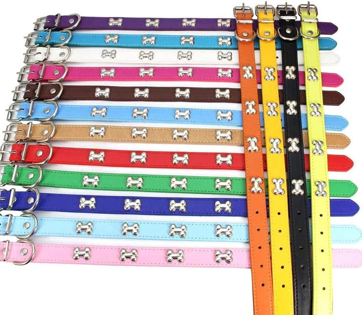 Hondenhalsband M - Lederen halsband - Verstelbaar - Comfortabele puppyhalsband voor kleine en middelgrote honden - ShopVlot