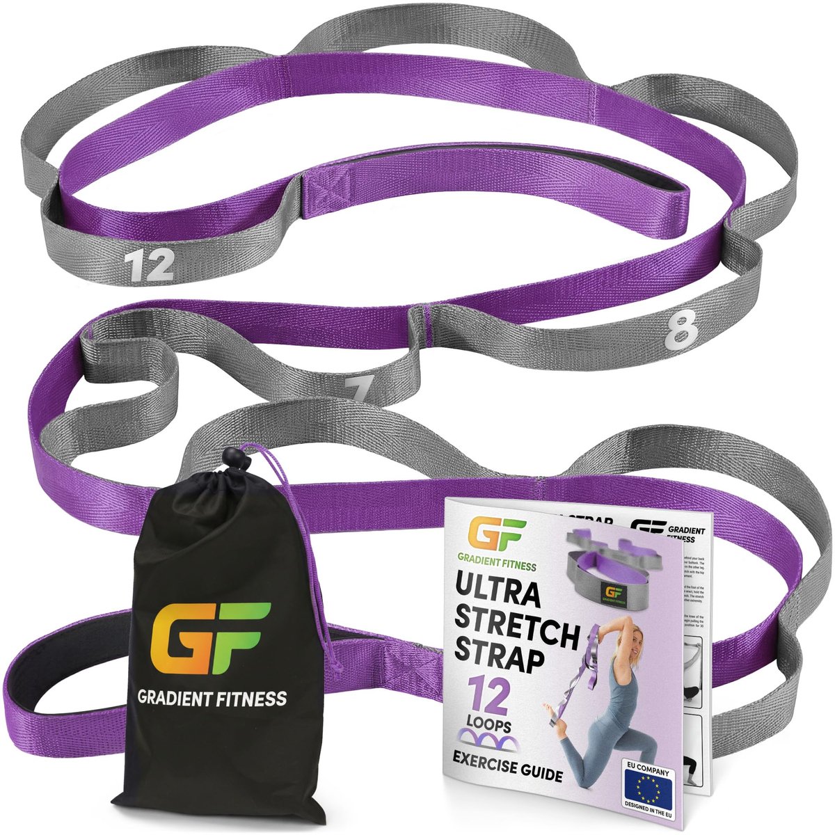 Fitness Rekband 1 inch - Neopreen handgrepen - Paars - Ideaal voor krachttraining - ShopVlot