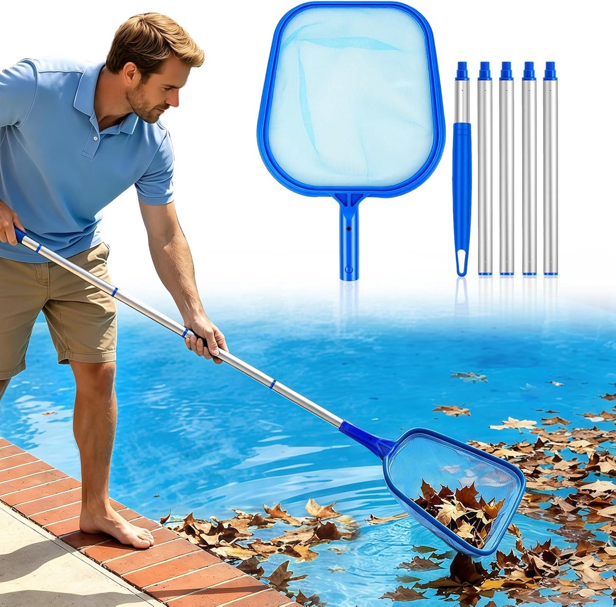 Zwembad Skimmernet 160 cm - Aluminium Telescoop - Flexibel en eenvoudig in gebruik - ShopVlot