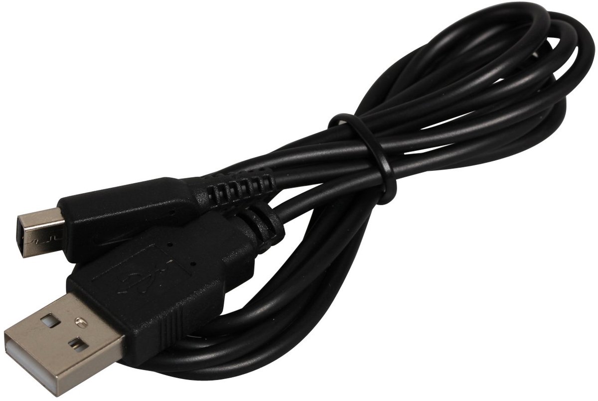 3DS oplader 1,2m - zwart - licht en compact - ideaal voor thuis en onderweg - ShopVlot