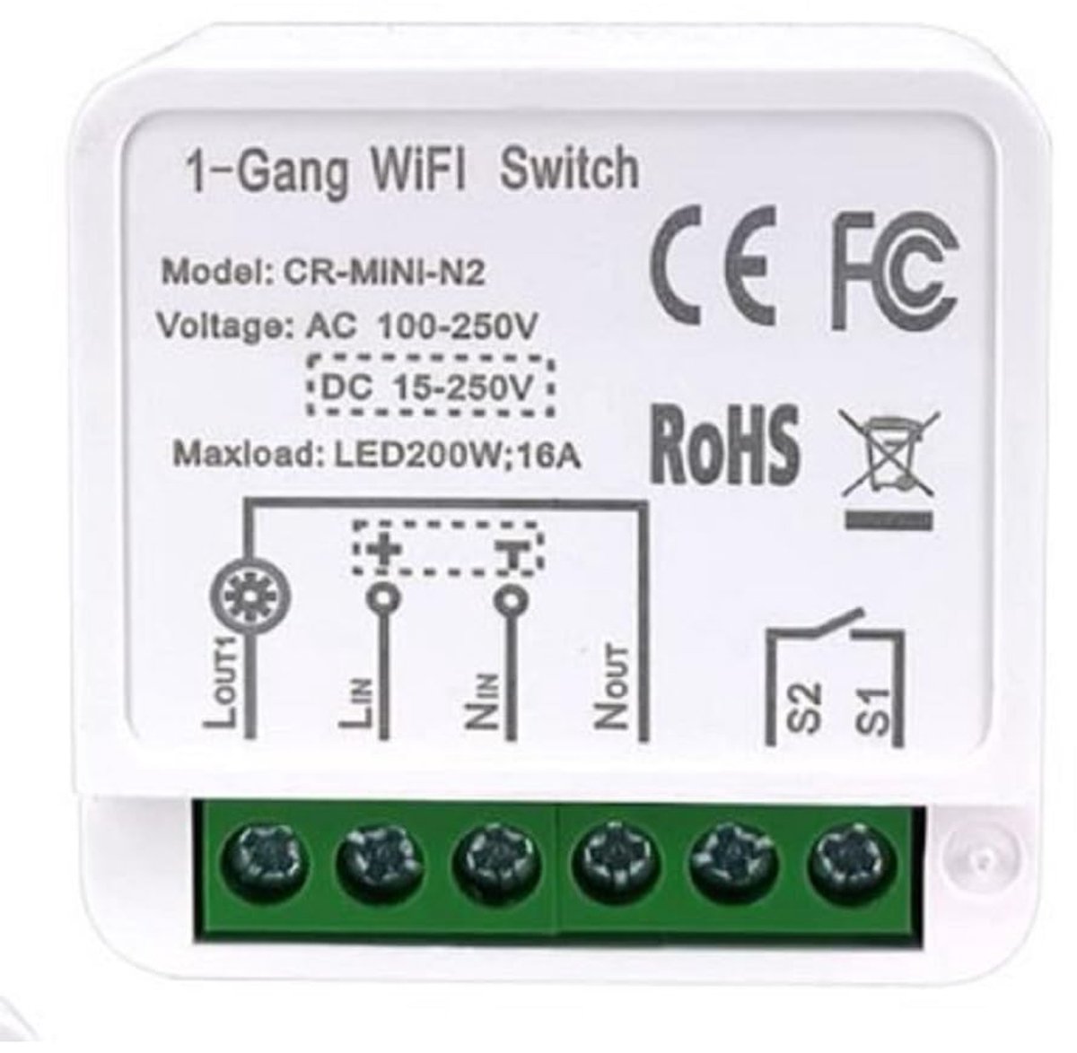 WiFi Switch - Draadloze Relay Module - Tuya Smart Life App - Gemakkelijk te bedienen met smartphone - ShopVlot