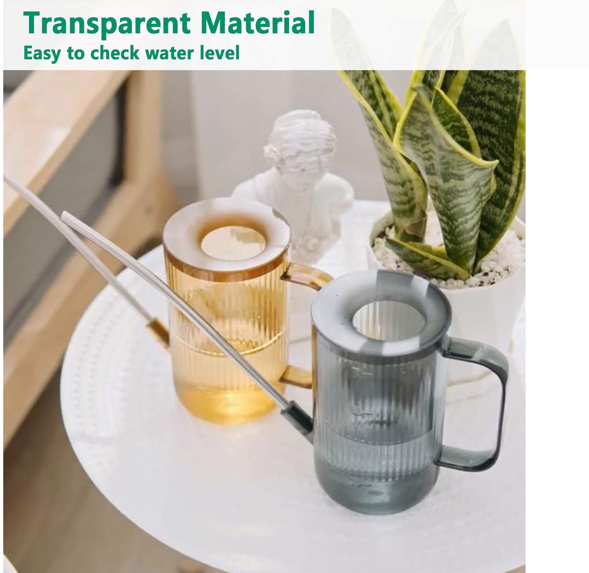 Gieter met lange uitloop - grijs - kleine gieter voor kamerplanten - ideaal voor nauwkeurig watergeven - ShopVlot