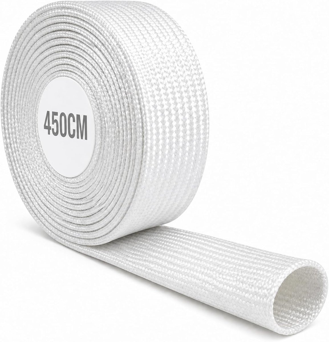 Uitlaatslang 450 cm 25 mm - glasvezel hittebescherming - hittebestendig tot 600 °C - ideaal voor verwarming - ShopVlot