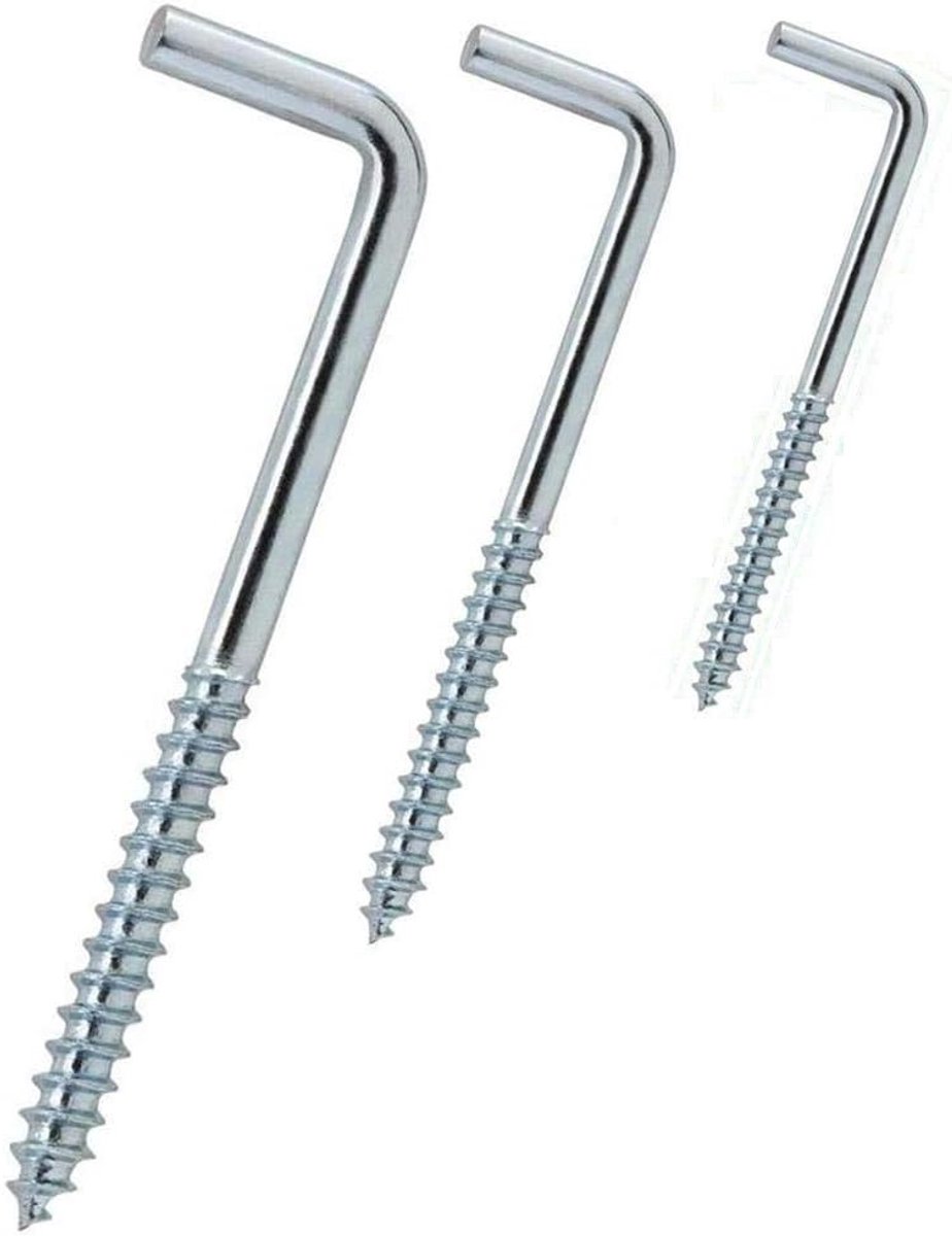 Schroefhaak 4 cm - Gegalvaniseerd - Recht - Ideaal voor houtbevestiging - ShopVlot