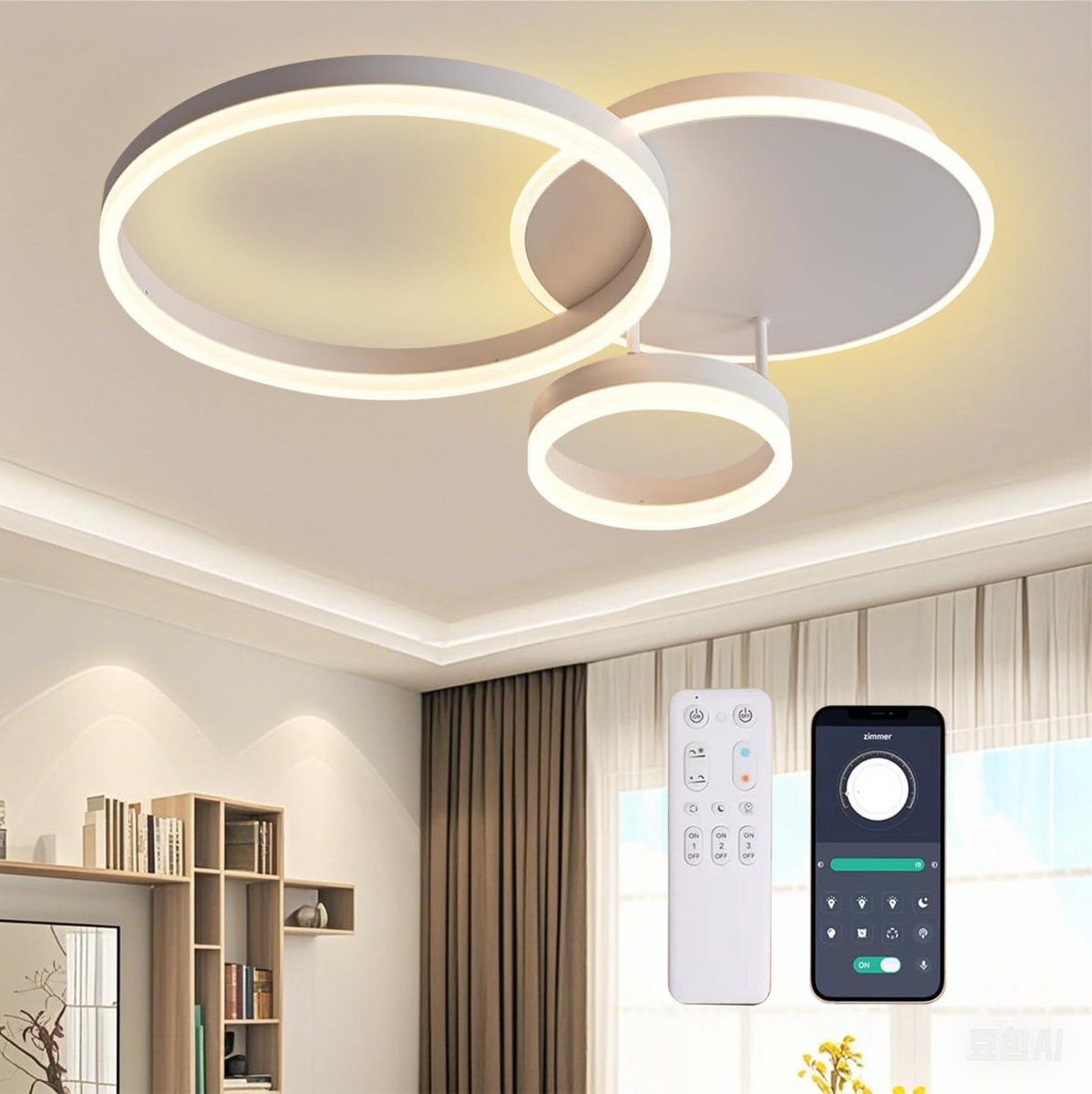 LED Plafondlamp Dimbaar 54W - Moderne Ringen - 6000K/4500K/3000K - Perfect voor Elke Ruimte - ShopVlot